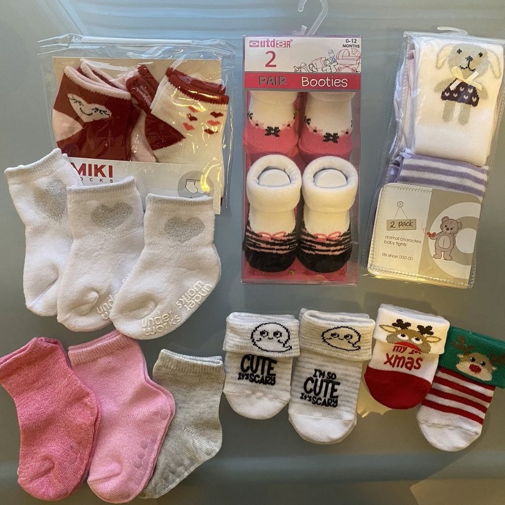 Baby Girl 0-12 Months Socks Bundles.